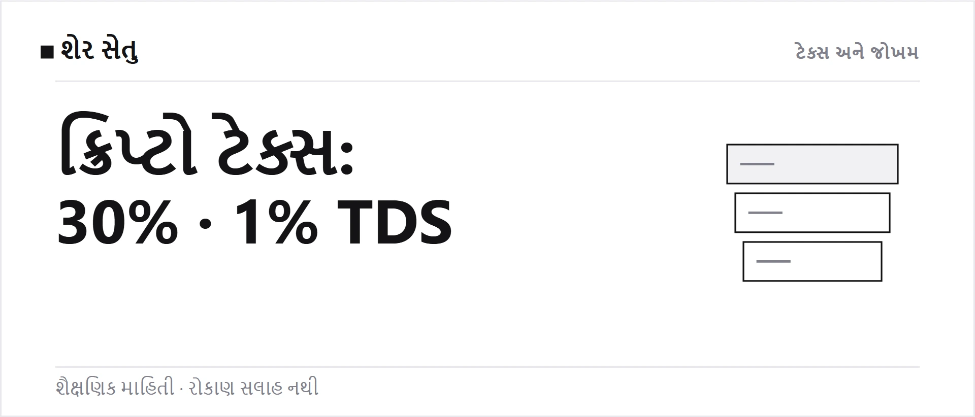 ભારતમાં ક્રિપ્ટો ટેક્સ 2026: 30% ટેક્સ, 1% TDS, ITR અને Schedule VDA